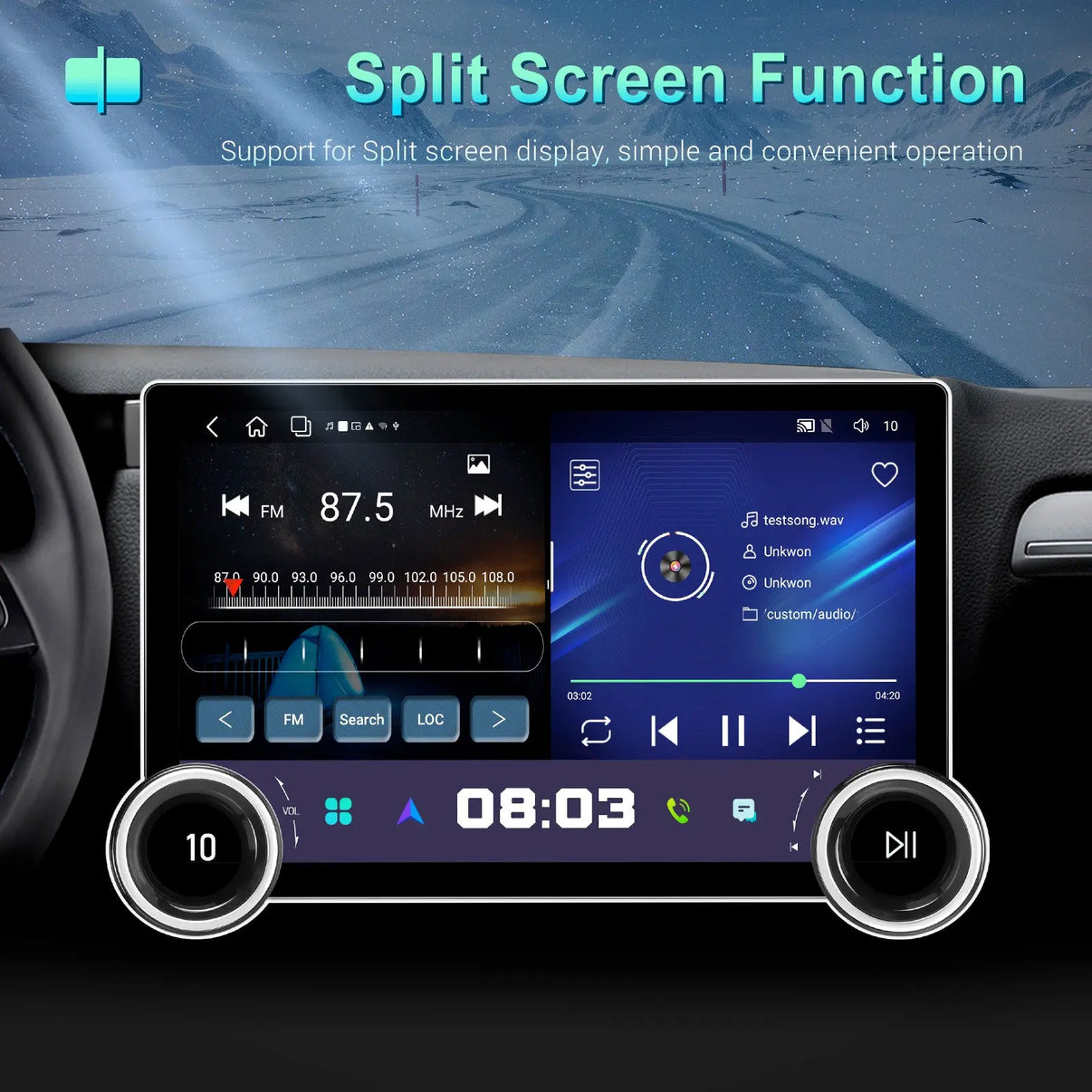 Car Radio Universal Android Dual Knob Diamond 2k 10.1"-UD1