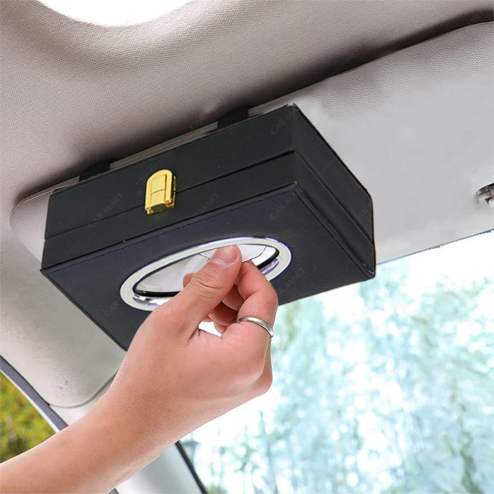 Leather Car Sun Visor Tissue Box Holder-MS228-A