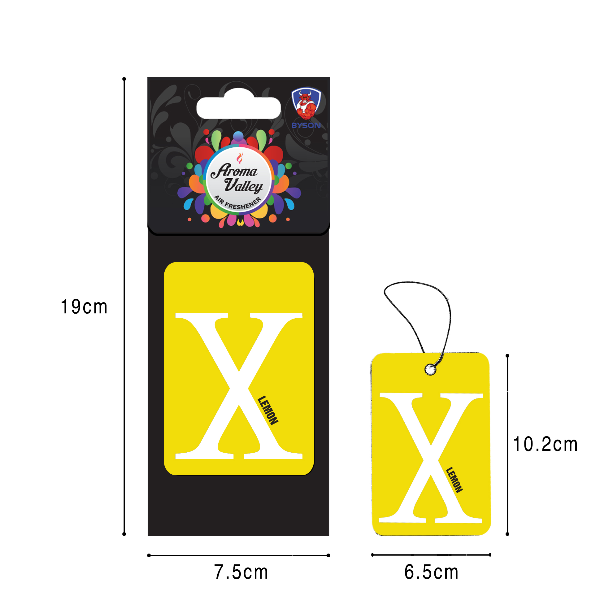 Air Freshener Byson Aroma Valley Hanging paper Lemon-AF1026-C