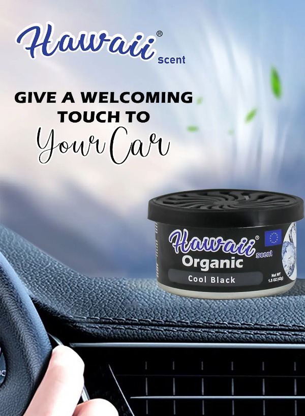 Air Freshener Organic can Hawaii Cool Black AF965-G