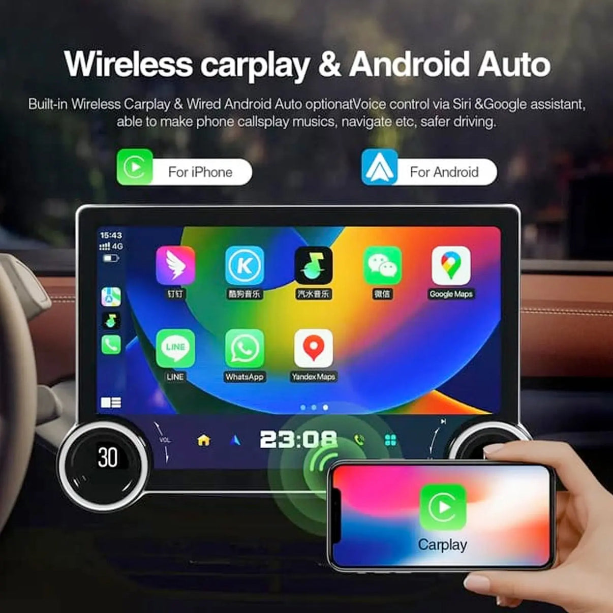 Car Radio Universal Android Dual Knob Diamond 2k 10.1"-UD1