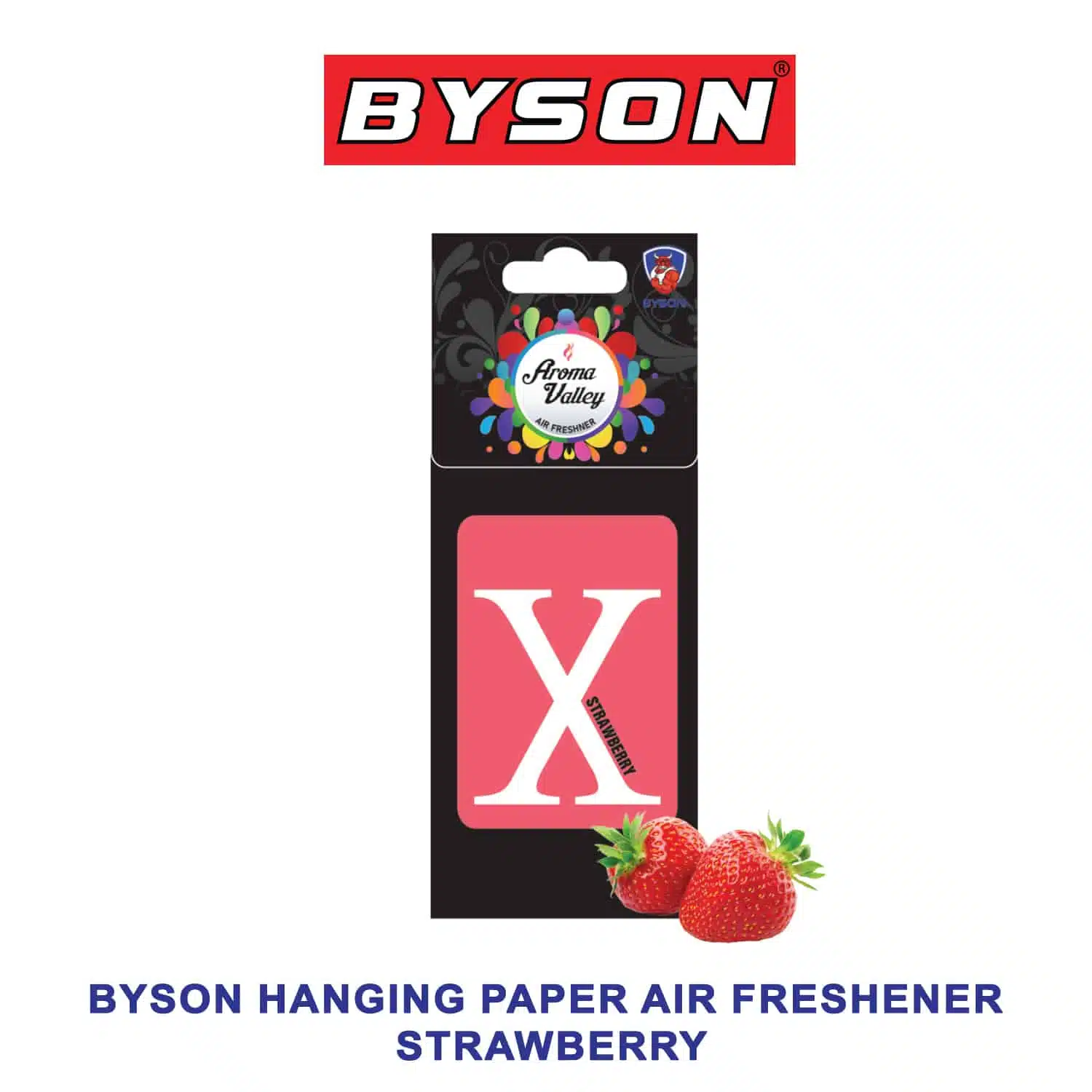 Air Freshener Byson Aroma Valley Hanging paper Strawberry-AF1026-A