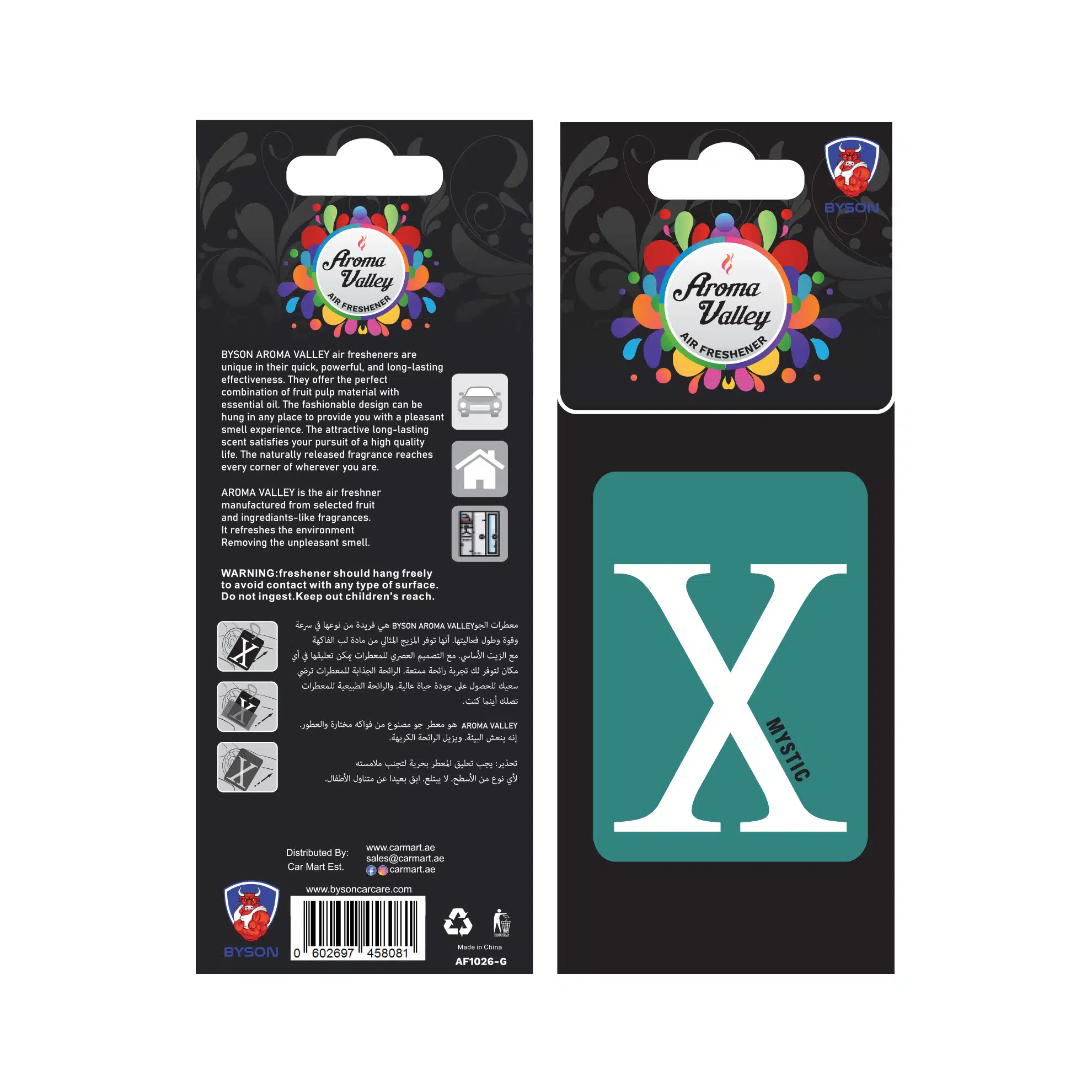 Air Freshener Byson Aroma Valley Hanging paper Mystic-AF1026-G