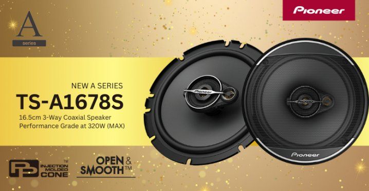 Car Radio Speakers Round 6.5" Pioneer 320W-TS-A1678S